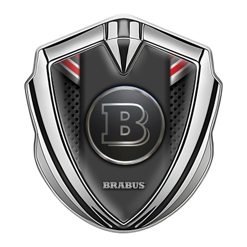 Mercedes Brabus Fender Metal Emblem Badge Silver Color Mesh Design