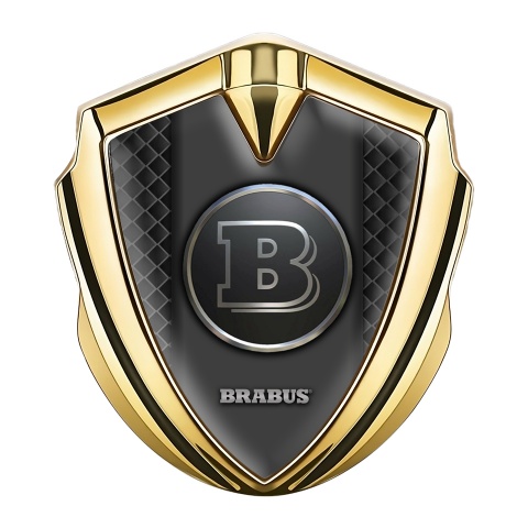 Mercedes Brabus Trunk Emblem Badge Gold Waffle Chromed Design