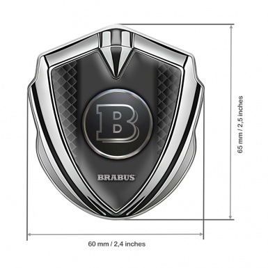 Mercedes Brabus Trunk Emblem Badge Silver Waffle Chromed Design