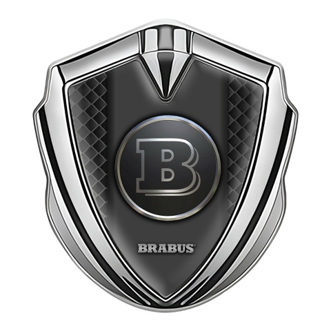 Mercedes Brabus Trunk Emblem Badge Silver Waffle Chromed Design