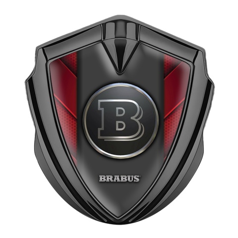 Mercedes Brabus Bodyside Badge Self Adhesive Graphite Red Plates