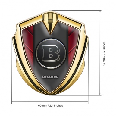 Mercedes Brabus Bodyside Badge Self Adhesive Gold Red Plates