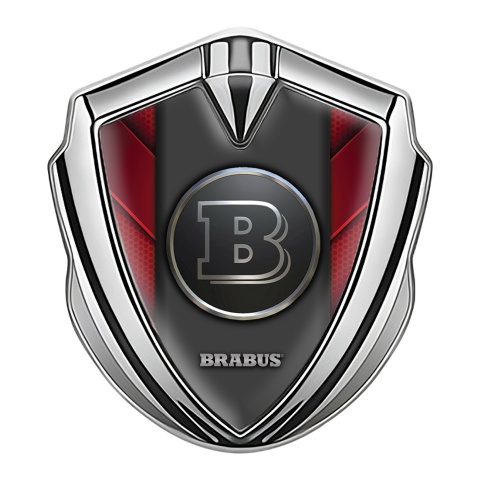 Mercedes Brabus Bodyside Badge Self Adhesive Silver Red Plates