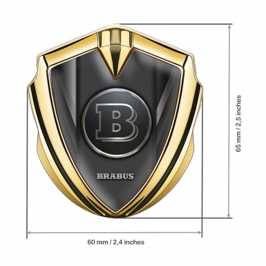 Mercedes Brabus Tuning Emblem Self Adhesive Gold Grey Pattern Design