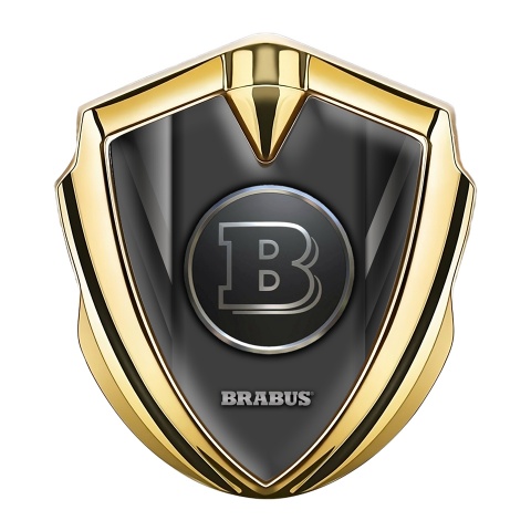 Mercedes Brabus Tuning Emblem Self Adhesive Gold Grey Pattern Design