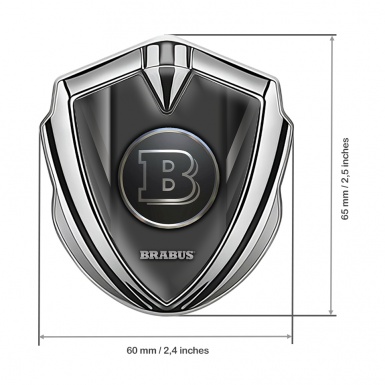 Mercedes Brabus Tuning Emblem Self Adhesive Silver Grey Pattern Design