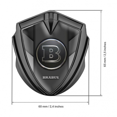 Mercedes Brabus Fender Emblem Badge Graphite Greyscale Chromed Design