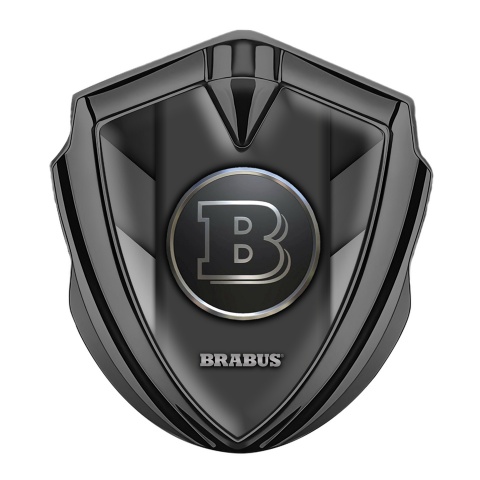 Mercedes Brabus Fender Emblem Badge Graphite Greyscale Chromed Design