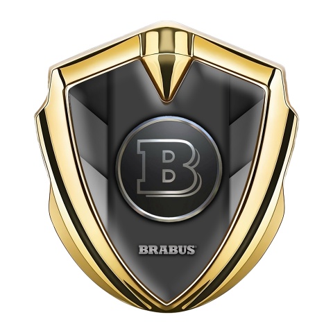 Mercedes Brabus Fender Emblem Badge Gold Greyscale Chromed Design