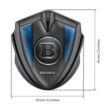 Mercedes Brabus Fender Metal Emblem Badge Graphite Blue Dots Design