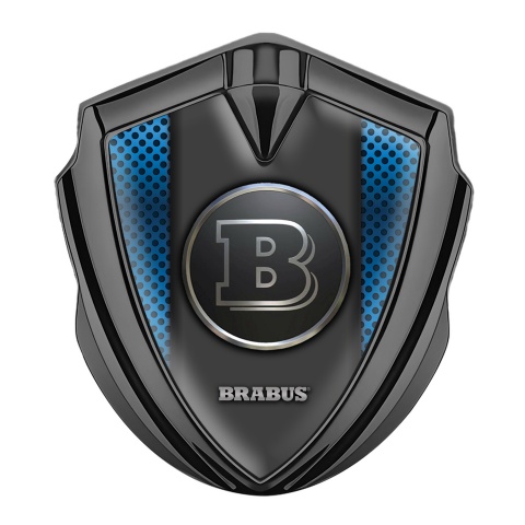 Mercedes Brabus Fender Metal Emblem Badge Graphite Blue Dots Design