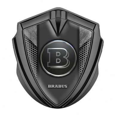 Mercedes Brabus Trunk Emblem Badge Graphite Grey Hex Edition