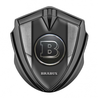 Mercedes Brabus Trunk Metal Badge Graphite Aluminum Grey Edition