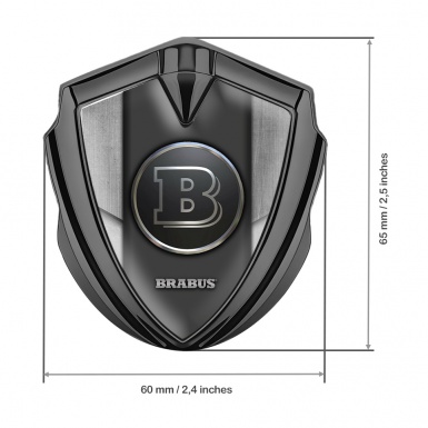 Mercedes Brabus Trunk Metal Badge Graphite Aluminum Grey Edition