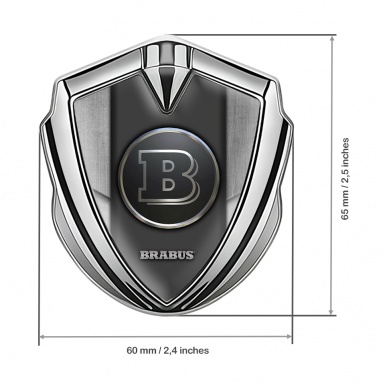 Mercedes Brabus Trunk Metal Badge Silver Aluminum Grey Edition