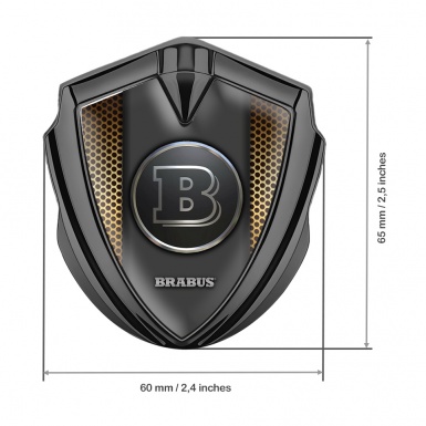 Mercedes Brabus 3D Car Metal Emblem Graphite Copper Color Dots