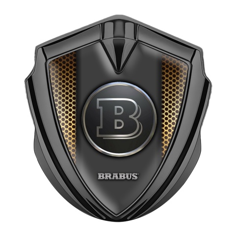 Mercedes Brabus 3D Car Metal Emblem Graphite Copper Color Dots