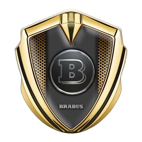 Mercedes Brabus 3D Car Metal Emblem Gold Copper Color Dots
