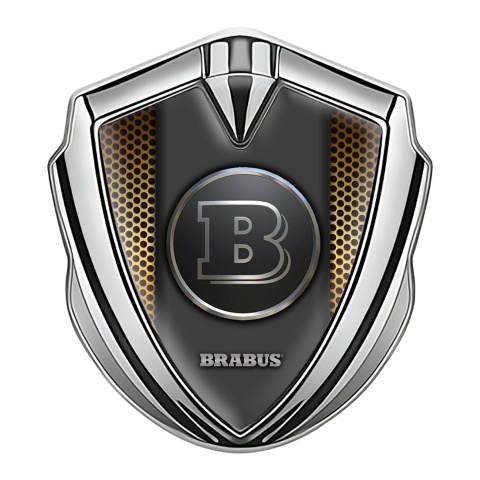 Mercedes Brabus 3D Car Metal Emblem Silver Copper Color Dots
