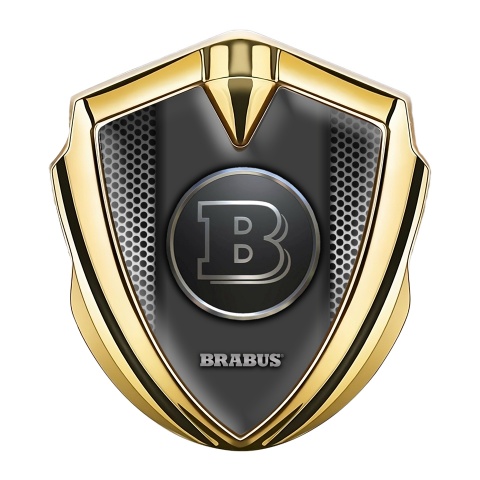 Mercedes Brabus Fender Emblem Badge Gold Grey Dots Design