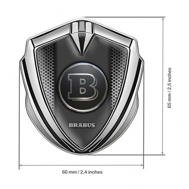 Mercedes Brabus Fender Emblem Badge Silver Grey Dots Design