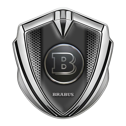 Mercedes Brabus Fender Emblem Badge Silver Grey Dots Design