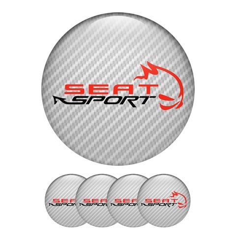 Seat Domed Stickers Wheel Center Cap Badge Fun Logo Carbon