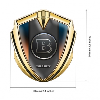 Mercedes Brabus Tuning Emblem Self Adhesive Gold Vibrant Design