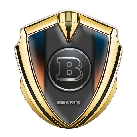 Mercedes Brabus Tuning Emblem Self Adhesive Gold Vibrant Design