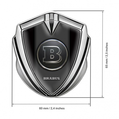 Mercedes Brabus Fender Emblem Badge Silver Clean Black Design
