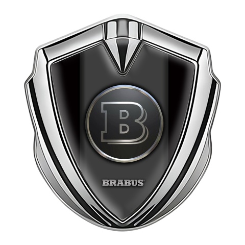 Mercedes Brabus Fender Emblem Badge Silver Clean Black Design
