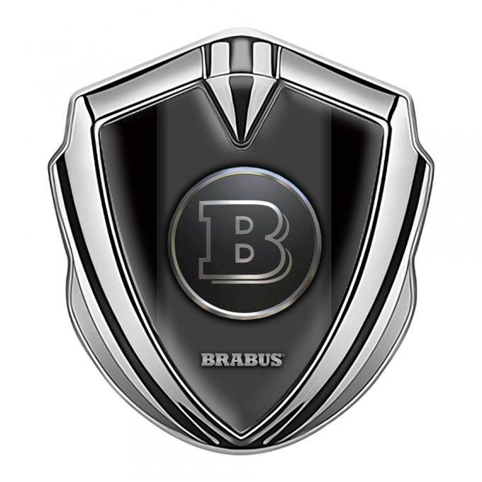 Mercedes Brabus Fender Emblem Badge Silver Clean Black Design