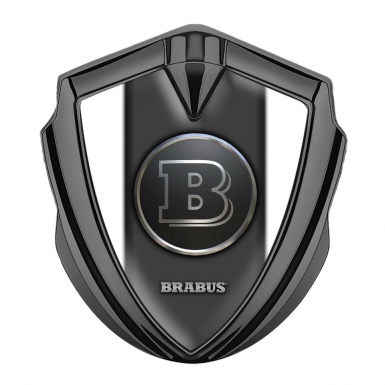 Mercedes Brabus Fender Metal Emblem Badge Graphite Clean White Design