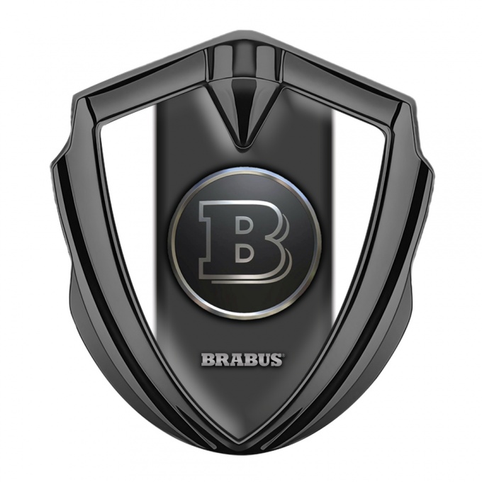 Mercedes Brabus Fender Metal Emblem Badge Graphite Clean White Design