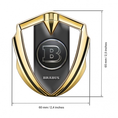 Mercedes Brabus Fender Metal Emblem Badge Gold Clean White Design