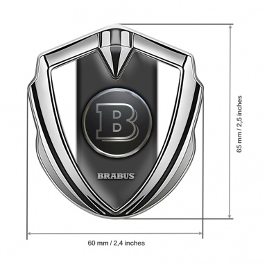 Mercedes Brabus Fender Metal Emblem Badge Silver Clean White Design