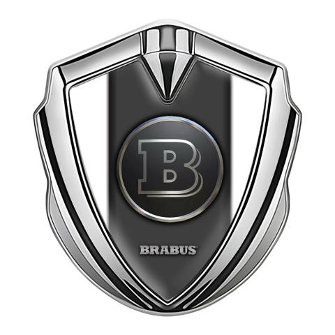 Mercedes Brabus Fender Metal Emblem Badge Silver Clean White Design