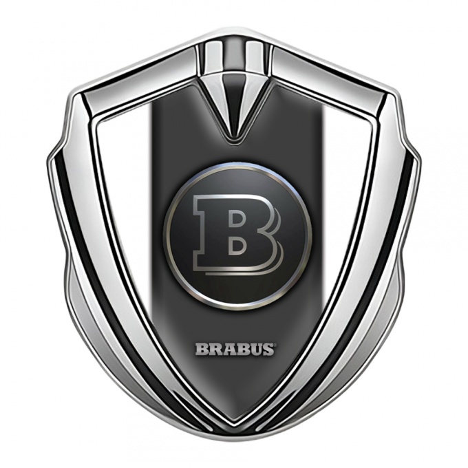 Mercedes Brabus Fender Metal Emblem Badge Silver Clean White Design