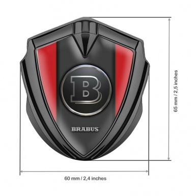 Mercedes Brabus Trunk Emblem Badge Graphite Clean Red Design