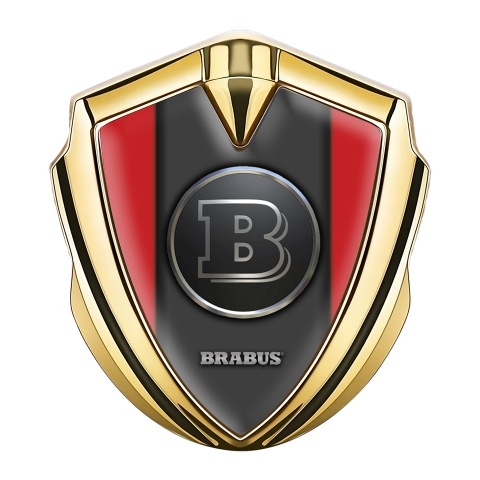 Mercedes Brabus Trunk Emblem Badge Gold Clean Red Design