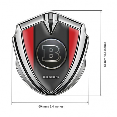 Mercedes Brabus Trunk Emblem Badge Silver Clean Red Design