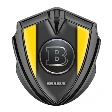 Mercedes Brabus Trunk Metal Emblem Badge Graphite Clean Yellow Design