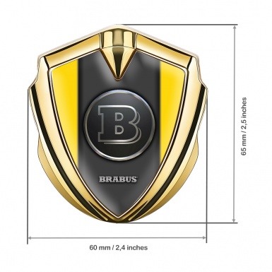 Mercedes Brabus Trunk Metal Emblem Badge Gold Clean Yellow Design