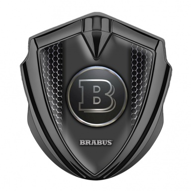 Mercedes Brabus Metal Emblem Self Adhesive Graphite Dark Hex Design