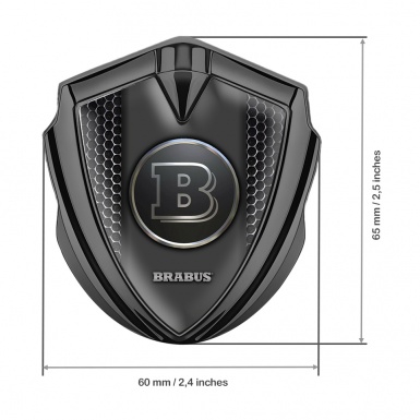 Mercedes Brabus Metal Emblem Self Adhesive Graphite Dark Hex Design