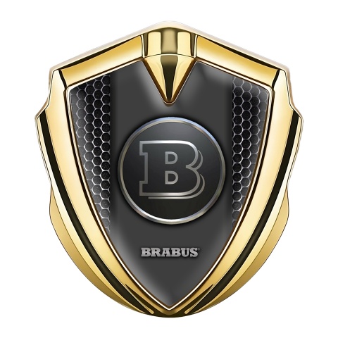 Mercedes Brabus Metal Emblem Self Adhesive Gold Dark Hex Design