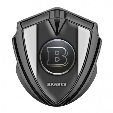 Mercedes Brabus 3D Car Metal Emblem Graphite Clean Grey Design