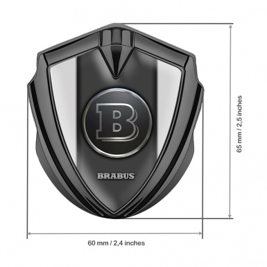 Mercedes Brabus 3D Car Metal Emblem Graphite Clean Grey Design