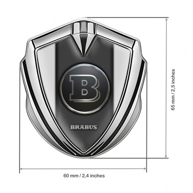 Mercedes Brabus 3D Car Metal Emblem Silver Clean Grey Design