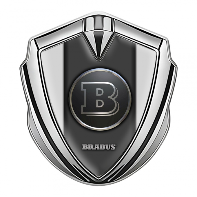 Mercedes Brabus 3D Car Metal Emblem Silver Clean Grey Design